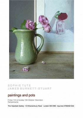 Exhibition of my pots and Sophie Tute's paintings,  London October 11th