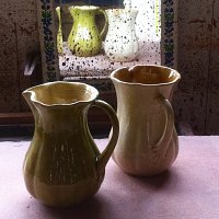 Scalloped jugs in workshop